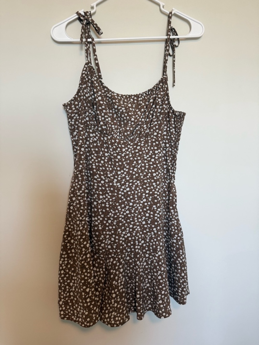 Women’s Brown Floral Tie-Shoulder Romper